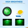 image:imageNilight 34 Round Marker Lights 10PCS White Side Bullet Clearance Light  304 Stainless Steel Bezel with IP68 Waterproof Hardwired Bright LEDs and 2 Wire Design for 12V Trailers Trucks Campers Boats10pcs Green