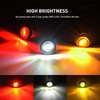image:imageNilight 34 Round Marker Lights 10PCS White Side Bullet Clearance Light  304 Stainless Steel Bezel with IP68 Waterproof Hardwired Bright LEDs and 2 Wire Design for 12V Trailers Trucks Campers Boats30Pcs Amber Red White