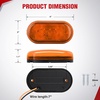 image:imageNilight Rectangle Side Marker Lights 2PCS Red 21 LED Surface Mount 12V  IP67 Waterproof Dual Function Running and Brake Lighting with Reflective Lens for Trailers Trucks RVs Campers Boats and Vans10LED Amber 2Pcs