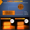 image:imageNilight Rectangle Side Marker Lights 2PCS Red 21 LED Surface Mount 12V  IP67 Waterproof Dual Function Running and Brake Lighting with Reflective Lens for Trailers Trucks RVs Campers Boats and Vans21LED Amber 2Pcs