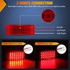 image:imageNilight Rectangle Side Marker Lights 2PCS Red 21 LED Surface Mount 12V  IP67 Waterproof Dual Function Running and Brake Lighting with Reflective Lens for Trailers Trucks RVs Campers Boats and Vans21LED Red 2Pcs