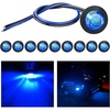 image:imageNilight 34 Round Marker Lights 10PCS White Side Bullet Clearance Light  304 Stainless Steel Bezel with IP68 Waterproof Hardwired Bright LEDs and 2 Wire Design for 12V Trailers Trucks Campers BoatsBlue 10Pcs