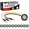 image:imageNilight 34 Round Marker Lights 10PCS White Side Bullet Clearance Light  304 Stainless Steel Bezel with IP68 Waterproof Hardwired Bright LEDs and 2 Wire Design for 12V Trailers Trucks Campers BoatsAmber White 10Pcs