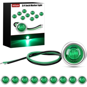 image:imageNilight 34 Round Marker Lights 10PCS White Side Bullet Clearance Light  304 Stainless Steel Bezel with IP68 Waterproof Hardwired Bright LEDs and 2 Wire Design for 12V Trailers Trucks Campers BoatsGreen 10Pcs 304 Bezel