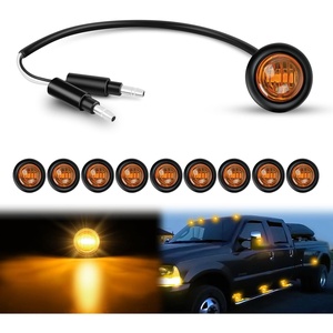 image:imageNilight 34 Round Marker Lights 10PCS White Side Bullet Clearance Light  304 Stainless Steel Bezel with IP68 Waterproof Hardwired Bright LEDs and 2 Wire Design for 12V Trailers Trucks Campers Boats10pcs 2Pin Amber