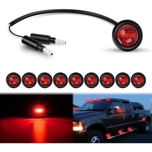 image:imageNilight 34 Round Marker Lights 10PCS White Side Bullet Clearance Light  304 Stainless Steel Bezel with IP68 Waterproof Hardwired Bright LEDs and 2 Wire Design for 12V Trailers Trucks Campers Boats10pcs 2Pin Red