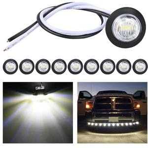 image:imageNilight 34 Round Marker Lights 10PCS White Side Bullet Clearance Light  304 Stainless Steel Bezel with IP68 Waterproof Hardwired Bright LEDs and 2 Wire Design for 12V Trailers Trucks Campers BoatsWhite 10Pcs