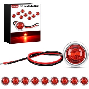image:imageNilight 34 Round Marker Lights 10PCS White Side Bullet Clearance Light  304 Stainless Steel Bezel with IP68 Waterproof Hardwired Bright LEDs and 2 Wire Design for 12V Trailers Trucks Campers BoatsRed 10Pcs 304 Bezel
