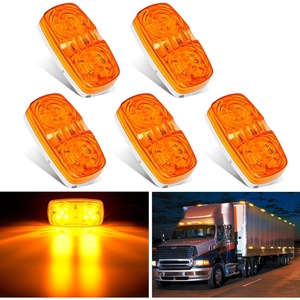 image:imageNilight 34 Round Marker Lights 10PCS White Side Bullet Clearance Light  304 Stainless Steel Bezel with IP68 Waterproof Hardwired Bright LEDs and 2 Wire Design for 12V Trailers Trucks Campers Boats5Pcs Amber