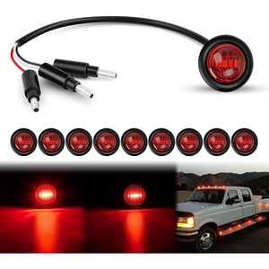 image:imageNilight 34 Round Marker Lights 10PCS White Side Bullet Clearance Light  304 Stainless Steel Bezel with IP68 Waterproof Hardwired Bright LEDs and 2 Wire Design for 12V Trailers Trucks Campers Boats10pcs 3Pin Red