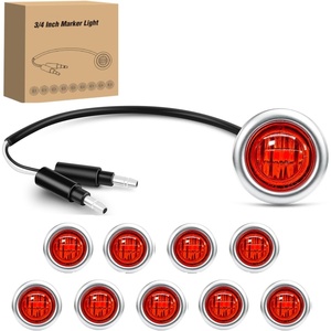 image:imageNilight 34 Round Marker Lights 10PCS White Side Bullet Clearance Light  304 Stainless Steel Bezel with IP68 Waterproof Hardwired Bright LEDs and 2 Wire Design for 12V Trailers Trucks Campers Boats10pcs 2Pin Red 304 Bezel