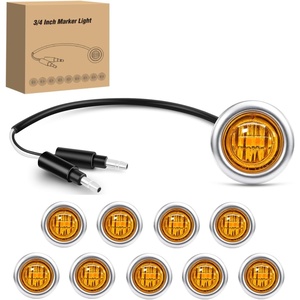 image:imageNilight 34 Round Marker Lights 10PCS White Side Bullet Clearance Light  304 Stainless Steel Bezel with IP68 Waterproof Hardwired Bright LEDs and 2 Wire Design for 12V Trailers Trucks Campers Boats10pcs 2Pin Amber 304 Bezel