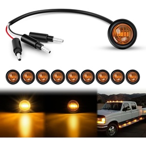 image:imageNilight 34 Round Marker Lights 10PCS White Side Bullet Clearance Light  304 Stainless Steel Bezel with IP68 Waterproof Hardwired Bright LEDs and 2 Wire Design for 12V Trailers Trucks Campers Boats10pcs 3Pin Amber