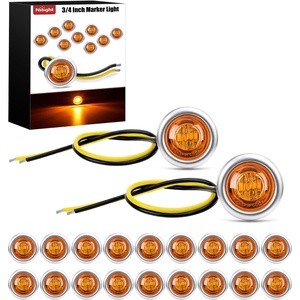 image:imageNilight 34 Round Marker Lights 10PCS White Side Bullet Clearance Light  304 Stainless Steel Bezel with IP68 Waterproof Hardwired Bright LEDs and 2 Wire Design for 12V Trailers Trucks Campers BoatsAmber 20Pcs 304 Bezel