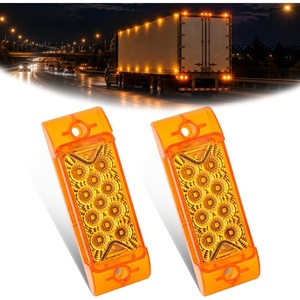 image:imageNilight Rectangle Side Marker Lights 2PCS Red 21 LED Surface Mount 12V  IP67 Waterproof Dual Function Running and Brake Lighting with Reflective Lens for Trailers Trucks RVs Campers Boats and Vans13LED Amber 2Pcs