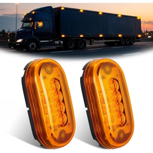 image:imageNilight Rectangle Side Marker Lights 2PCS Red 21 LED Surface Mount 12V  IP67 Waterproof Dual Function Running and Brake Lighting with Reflective Lens for Trailers Trucks RVs Campers Boats and Vans10LED Amber 2Pcs