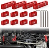 image:imageNilight 12PCS Spark Plug Wire Separator Divider Kit Red  Ignition Wire Holder Loom Organizer Clamp for 8mm 9mm 10mm Car Engine Wires Aluminum Alloy