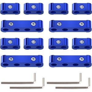 image:imageNilight 12PCS Spark Plug Wire Separator Divider Kit Blue  Ignition Wire Holder Loom Organizer Clamp for 8mm 9mm 10mm Car Engine Wires Aluminum Alloy