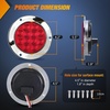 image:imageNilight LED Trailer Light Kit 4 Inch Round Tail Lights with Marker Light  Waterproof Brake Turn Reverse Tail and Marker Lighting with Flush Mount Design for 12V Trailers Trucks RVs Boats and CampersRed chrome 2Pcs 12Led