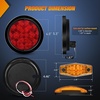 image:imageNilight LED Trailer Light Kit 4 Inch Round Tail Lights with Marker Light  Waterproof Brake Turn Reverse Tail and Marker Lighting with Flush Mount Design for 12V Trailers Trucks RVs Boats and CampersRed White Tail Lights 4pcs wMarker Lights