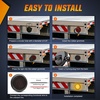 image:imageNilight LED Trailer Light Kit 4 Inch Round Tail Lights with Marker Light  Waterproof Brake Turn Reverse Tail and Marker Lighting with Flush Mount Design for 12V Trailers Trucks RVs Boats and CampersAmber 2Pcs 32Led Smoked Lens