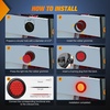 image:imageNilight LED Trailer Light Kit 4 Inch Round Tail Lights with Marker Light  Waterproof Brake Turn Reverse Tail and Marker Lighting with Flush Mount Design for 12V Trailers Trucks RVs Boats and CampersRed 2Pcs 24Led