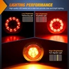 image:imageNilight LED Trailer Light Kit 4 Inch Round Tail Lights with Marker Light  Waterproof Brake Turn Reverse Tail and Marker Lighting with Flush Mount Design for 12V Trailers Trucks RVs Boats and CampersRed Amber screws 2Pcs 16Led