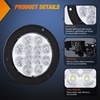 image:imageNilight LED Trailer Light Kit 4 Inch Round Tail Lights with Marker Light  Waterproof Brake Turn Reverse Tail and Marker Lighting with Flush Mount Design for 12V Trailers Trucks RVs Boats and CampersWhite screws 2Pcs 12Led