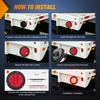 image:imageNilight LED Trailer Light Kit 4 Inch Round Tail Lights with Marker Light  Waterproof Brake Turn Reverse Tail and Marker Lighting with Flush Mount Design for 12V Trailers Trucks RVs Boats and CampersRed screws 2Pcs 12Led
