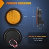 image:imageNilight LED Trailer Light Kit 4 Inch Round Tail Lights with Marker Light  Waterproof Brake Turn Reverse Tail and Marker Lighting with Flush Mount Design for 12V Trailers Trucks RVs Boats and CampersAmber 2Pcs 40Led