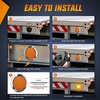 image:imageNilight LED Trailer Light Kit 4 Inch Round Tail Lights with Marker Light  Waterproof Brake Turn Reverse Tail and Marker Lighting with Flush Mount Design for 12V Trailers Trucks RVs Boats and CampersAmber screws 2Pcs 32Led
