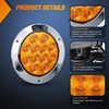 image:imageNilight LED Trailer Light Kit 4 Inch Round Tail Lights with Marker Light  Waterproof Brake Turn Reverse Tail and Marker Lighting with Flush Mount Design for 12V Trailers Trucks RVs Boats and CampersAmber chrome 2Pcs 12Led