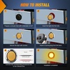 image:imageNilight LED Trailer Light Kit 4 Inch Round Tail Lights with Marker Light  Waterproof Brake Turn Reverse Tail and Marker Lighting with Flush Mount Design for 12V Trailers Trucks RVs Boats and CampersAmber chrome 2Pcs 24Led
