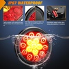 image:imageNilight LED Trailer Light Kit 4 Inch Round Tail Lights with Marker Light  Waterproof Brake Turn Reverse Tail and Marker Lighting with Flush Mount Design for 12V Trailers Trucks RVs Boats and CampersRed Amber 2Pcs