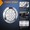 image:imageNilight LED Trailer Light Kit 4 Inch Round Tail Lights with Marker Light  Waterproof Brake Turn Reverse Tail and Marker Lighting with Flush Mount Design for 12V Trailers Trucks RVs Boats and CampersWhite chrome 2Pcs 12Led