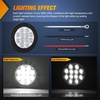 image:imageNilight LED Trailer Light Kit 4 Inch Round Tail Lights with Marker Light  Waterproof Brake Turn Reverse Tail and Marker Lighting with Flush Mount Design for 12V Trailers Trucks RVs Boats and CampersWhite screws 2Pcs 12Led