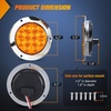 image:imageNilight LED Trailer Light Kit 4 Inch Round Tail Lights with Marker Light  Waterproof Brake Turn Reverse Tail and Marker Lighting with Flush Mount Design for 12V Trailers Trucks RVs Boats and CampersAmber chrome 2Pcs 12Led