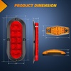 image:imageNilight LED Trailer Light Kit Oval Tail Lights with Diamond Marker Light  Waterproof Surface Mount Stop Turn Tail Side Marker Lighting for 12V Trailers Boats Campers RVs Trucks Vans and Caravans
