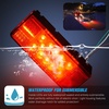 image:imageNilight LED Trailer Light Kit Rectangular Submersible for Utility Trailers  Fully Sealed Kit with Stop Turn Tail License Marker Lights ID Light Bar Wiring Harness for 12V Trailers Boats and SnowmobilesRed Trailer Light wMarker Lights wID Bar