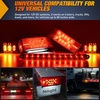 image:imageNilight LED Trailer Light Kit Rectangular Submersible for Utility Trailers  Fully Sealed Kit with Stop Turn Tail License Marker Lights ID Light Bar Wiring Harness for 12V Trailers Boats and SnowmobilesRed Trailer Light w11LED ID Bar wMarker Lights