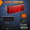 image:imageNilight LED Trailer Light Kit Rectangular Submersible for Utility Trailers  Fully Sealed Kit with Stop Turn Tail License Marker Lights ID Light Bar Wiring Harness for 12V Trailers Boats and SnowmobilesRed Trailer Light w Marker Lights