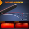 image:imageNilight LED Trailer Light Kit Rectangular Submersible for Utility Trailers  Fully Sealed Kit with Stop Turn Tail License Marker Lights ID Light Bar Wiring Harness for 12V Trailers Boats and SnowmobilesRed Trailer Light w11LED ID Bar wMarker Lights