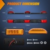 image:imageNilight LED Trailer Light Kit Rectangular Submersible for Utility Trailers  Fully Sealed Kit with Stop Turn Tail License Marker Lights ID Light Bar Wiring Harness for 12V Trailers Boats and SnowmobilesRed Trailer Light wMarker Lights wID Bar