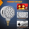image:imageNilight Round Double Face Fender Pedestal Light 2PCS 38LED Clear Lens  Red Amber Stop Turn Tail Parking Marker Clearance IP67 Waterproof Three Stud Mount Fits Peterbilt Kenworth Freightliner
