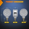 image:imageNilight Round Double Face Fender Pedestal Light 2PCS 38LED Clear Lens  Red Amber Stop Turn Tail Parking Marker Clearance IP67 Waterproof Three Stud Mount Fits Peterbilt Kenworth Freightliner