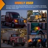 image:imageNilight Round Double Face Fender Pedestal Light 2PCS 38LED Clear Lens  Red Amber Stop Turn Tail Parking Marker Clearance IP67 Waterproof Three Stud Mount Fits Peterbilt Kenworth Freightliner
