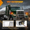 image:imageNilight Square Double Face Fender Pedestal Lights 2PCS 52LED Clear Lens  Chrome Visor Red Amber Stop Turn Tail Parking Marker Clearance IP67 Three Stud Mount Fits Peterbilt Kenworth FreightlinerRed Amber Clear Lens 2PCS 52LED