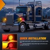 image:imageNilight Square Double Face Fender Pedestal Lights 2PCS 52LED Clear Lens  Chrome Visor Red Amber Stop Turn Tail Parking Marker Clearance IP67 Three Stud Mount Fits Peterbilt Kenworth FreightlinerRed Amber 2PCS 38LED