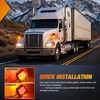 image:imageNilight Square Double Face Fender Pedestal Lights 2PCS 52LED Clear Lens  Chrome Visor Red Amber Stop Turn Tail Parking Marker Clearance IP67 Three Stud Mount Fits Peterbilt Kenworth FreightlinerRed Amber Clear Lens 2PCS 52LED