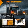 image:imageNilight Square Double Face Fender Pedestal Lights 2PCS 52LED Clear Lens  Chrome Visor Red Amber Stop Turn Tail Parking Marker Clearance IP67 Three Stud Mount Fits Peterbilt Kenworth FreightlinerRed Amber 2PCS 78LED